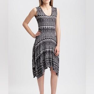 BCBG jacquard knit asymmetrical dress